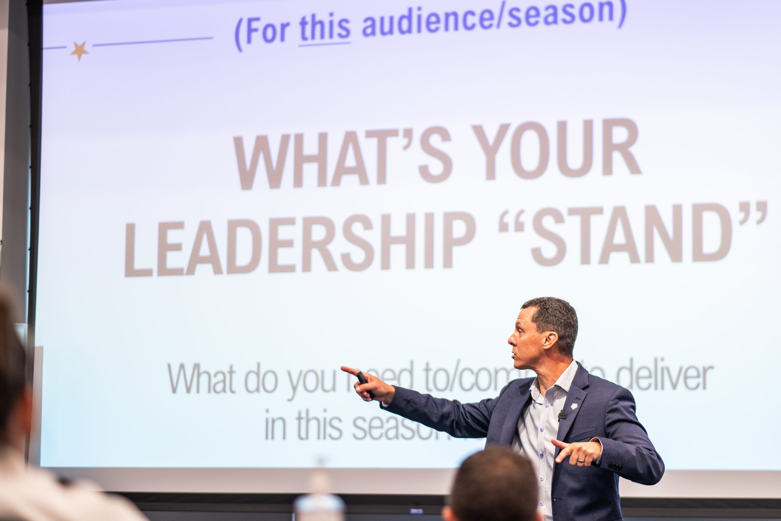 Kevin Basik speaking at a public event